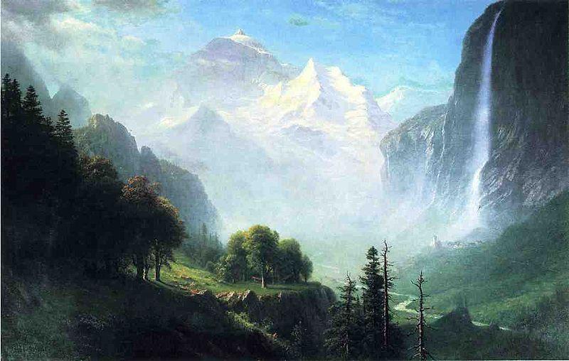 Albert Bierstadt Staubbach Falls, Near Lauterbrunnen, Switzerland oil painting picture